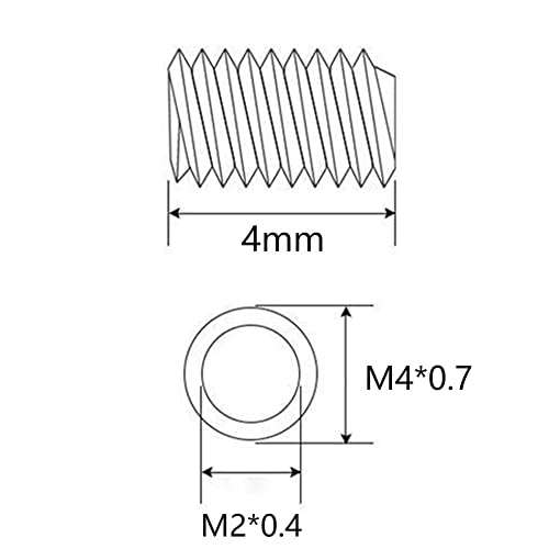 Inserção de rosca de auto -tapagem, fio feminino masculino, reduzindo a fêmea feminina M2X0.4mm Male Thread