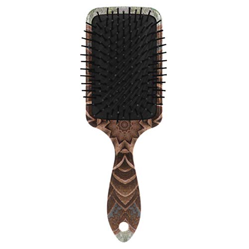 Vipsk Air Almofada escova de cabelo, plástico Mandala marrom colorida datura, boa massagem adequada e escova de