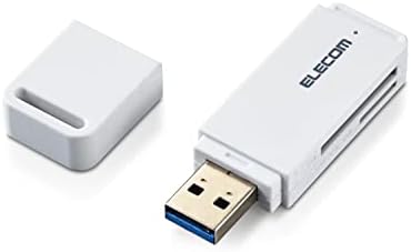 Elecom MR3-D011WH LEITOR DE CARTO, USB 3.0, transferência de velocidade 9x, tipo de bastão, com orifício,