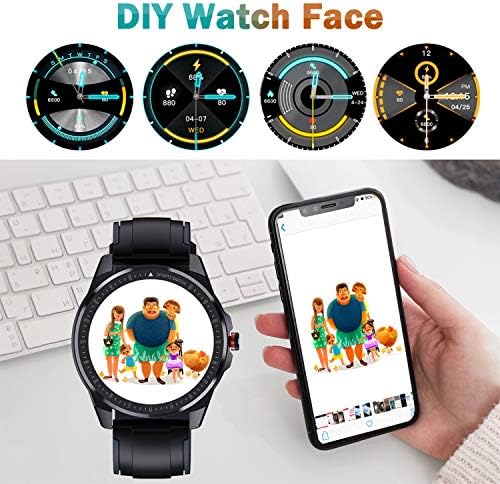 Yocuby Smart Watches for Men Women, 1,3 Smart Watch for Android Phones and IOS, Rastreador de fitness Ratesse com monitor de sono com frequência cardíaca, pedômetro, notificação de mensagens, DIY Watch Face