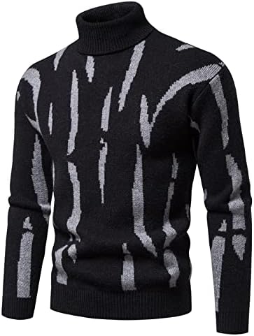 Suéter de suéter de malha grossa engraçada masculina etono e inverno malha casual coloração sólida
