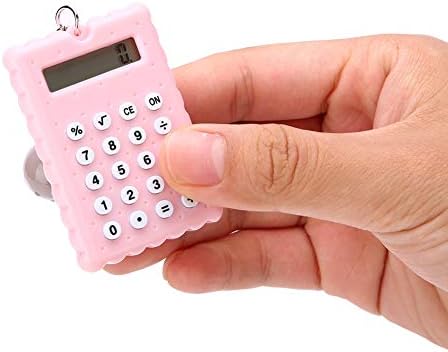 Mini calculadora portátil com chaveiro de chaveiro, calculadora de chaveiro de estilo de biscoito