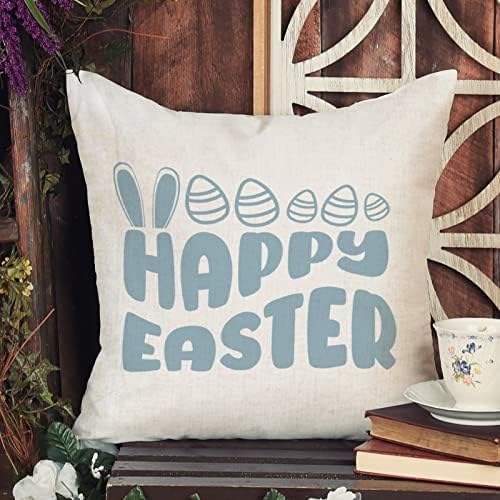 Feliz travesseiro de travesseiro de páscoa da Páscoa de Páscoa colorido Caso de coelho Decoração de primavera