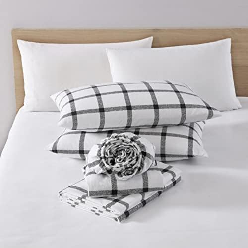 Eddie Bauer - folhas king, conjunto de cama de flanela de algodão, escovado para suavidade extra,