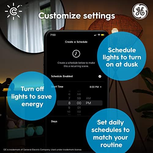 Iluminação GE Cync Smart LED Light Strip Bundle, Color Full, Bluetooth e Wi-Fi, trabalha com Alexa e o Google