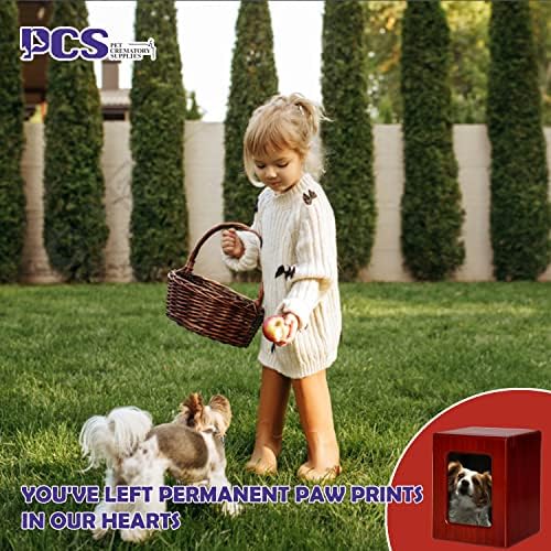 PCs Pet Urns for Dogs Ashes, Dog Photo Urn, Urns for Dog Ashes, Cremação de Cremação de Pet Red-Large