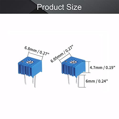 Bettomshin 3362 Trimmer Potenciômetro de 20k ohm de ajuste superior resistores variáveis ​​horizontais 3362p-1-203 10pcs