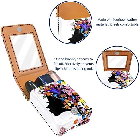 Caso de couro 3 case de batom menina Butterfly Floral Flower Cosmetic Makeup Solder