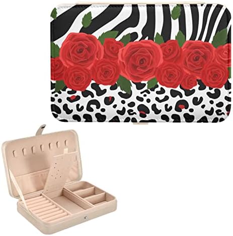 Innewgogo Flowers Leopard Zebra Small Jewelry Box PU Couro Jóias Organizador de Viagem Organizador para Presentes