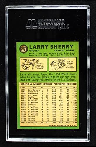 1967 Topps 571 Larry Sherry Detroit Tigers SGC SGC 7.50 Tigres
