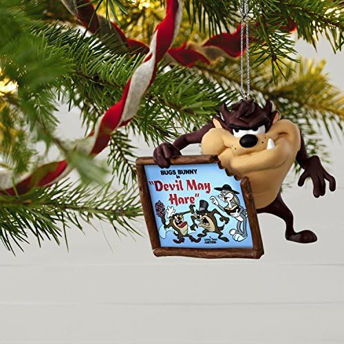 Hallmark Keetake Ornamento de Natal de 2018 do ano datado, Looney Tunes Taz Devil May Hare