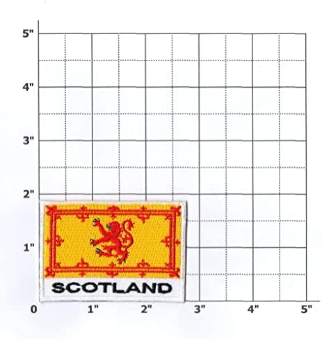 Primeiro, qualquer coisa da bandeira da Escócia Ferro de Ferro em Pequeno Bordado para Hat Skack Jacket Roupas Mochilas Jeans Tamanho Capacão Cerca de 2x3 polegadas A316