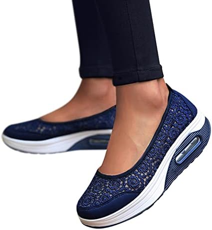 Hotkey Womens Fashion Walking Sneakers, tênis para mulheres femininas malha de malha Sapatos esportivos