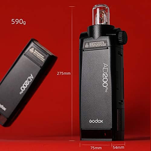 Conjunto de gatilho Godox AD200PRO e XPRO-S, Flash Strobe 200WS, 1/8000 HSS, 500 flashes de potência completos, 0,01-1,8s reciclagem, bateria de 2900mAh, lâmpada nua/speedlite, compatível com Sony DSLR