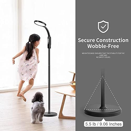 Lâmpada de piso CRLL - Lâmpada de pé para sala de estar - Controle remoto de aplicativos com brilho ajustável