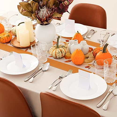 AnyDesign Pumpkin Leaves Table Runner Aquarela ou outono Ação de Graças Mesa de jantar decoração Autumn Harvest