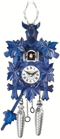MusicBoxattic Black Forest Style Tradicional Estilo 1 dia Cuco azul Relógio com despedidas de mão de