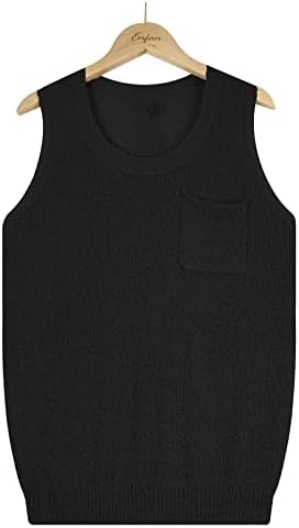 Black Black Blouse Blouse Camisole Camisa de colete para mulheres 2023 Slip Crewneck Cami Camisole Tank Tank Knit