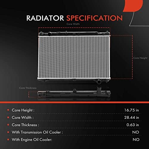 Conjunto do radiador do refrigerante do motor A-premium Compatível com Lexus RC300 -2018, RC350