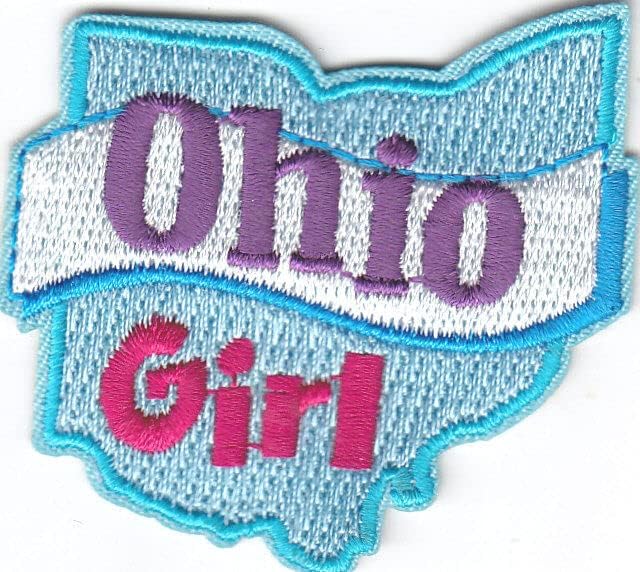 Ohio Girl Iron na forma do estado de patch