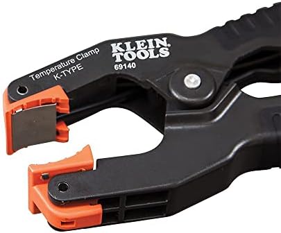 Klein Tools 69140 Termômetro do tipo K, grampo de temperatura do tubo para HVAC, mede -4 a +212