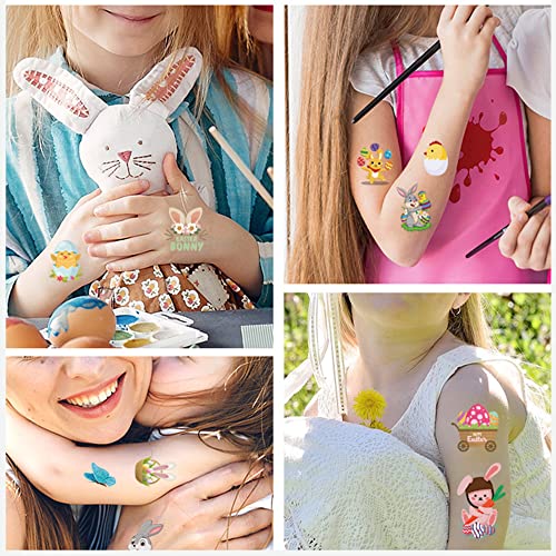 Adesivos de tatuagens temporárias luminosas da Páscoa para crianças ， GLOW Decoração de Páscoa Crianças