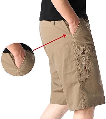 Miashui 12 meias homens casuais sólido verão de verão média cintura elástica shorts de carga solta com bolsos multi