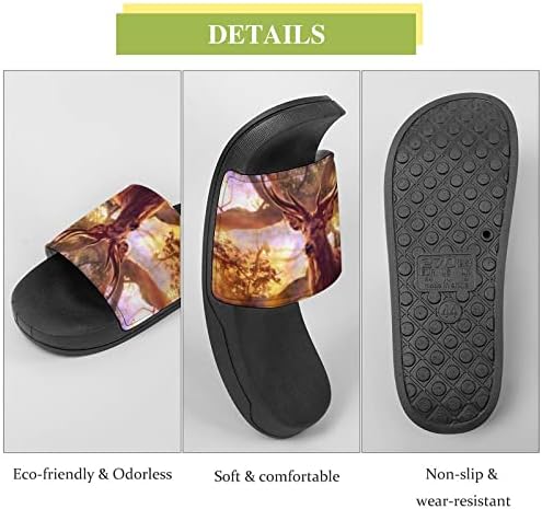 Alces em sandálias da floresta não deslizam chinelos de dedo do pé para massagem banho de chuveiro
