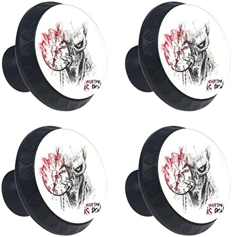 Botões de gaveta preta Crânio Cool Skull Decorativa Mutre as puxadores de porta para meninos meninas 1,37 ×