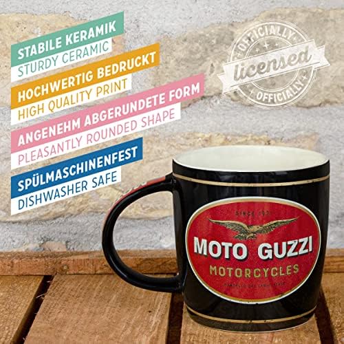 Caneca de café retrô nostálgica-art, Moto Guzzi-Logo Motorcycles-Ideia de presente para ventiladores