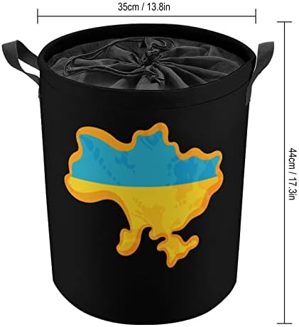 Mapa da bandeira ucraniana Couca de lavanderia dobrável Lavanderia cesto de lavanderia Organizador de