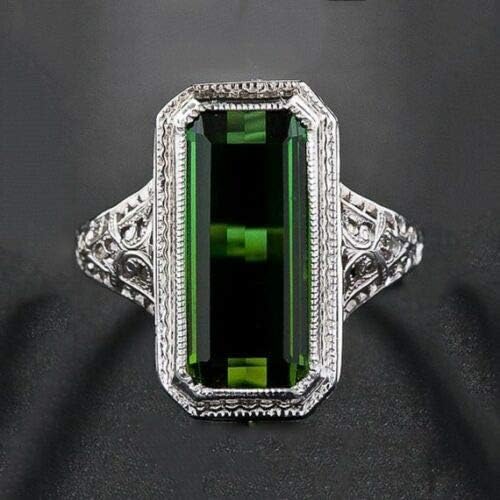T-Jewelry enorme 8,2ct Emerald Mulher Men 925 Prom no envolvimento do anel de prata Tamanho do