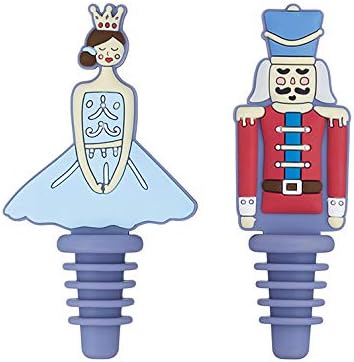 KitchenCraft the Nutcracker Collection Christmas Novelty Bottle Stoppers, silicone, multicolor, conjunto