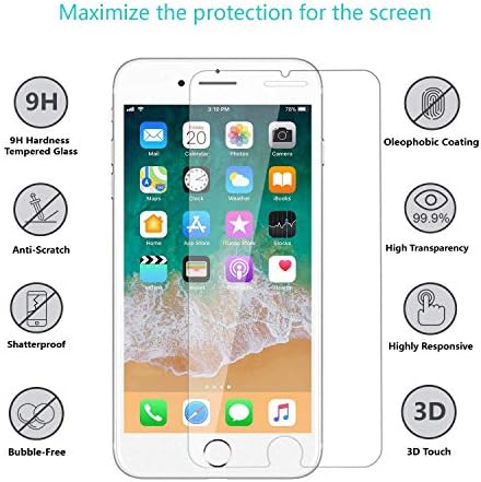 iPhone 5s, iPhone SE 1ª geração Protetor de tela Glass, Etech [2 pacote] Protetor de tela de vidro temperado
