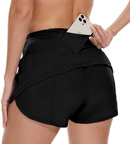 CAGOLA ATHLETIC Running Shorts para mulheres bolsos de cintura alta verão curto ativo Liner