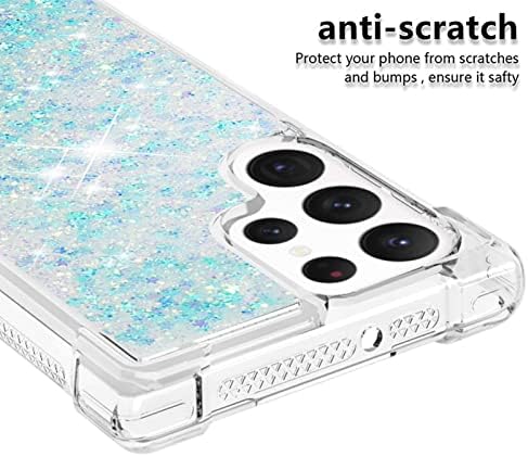 Capa de capa de telefone Caixa de glitter compatível com Samsung Galaxy S22 Ultra Caso Compatível com Mulheres meninas Sparkle Líquido Líquido Luxo Flutuante e Quicks