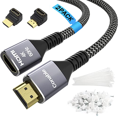 Cabo de extensão HDMI 4K 20 pés, HDMI 2.0 Extender macho macho a fêmea, cobre puro 3d 4k@60Hz 2160p 1080p HDR HDCP