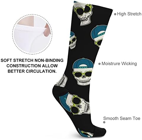 WeedkeyCat Cool Skull Crews Socks Novidade Funny Print Graphic Casual Moderate espessura para o outono da