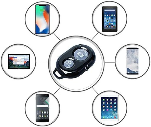 Botões de controle remoto sem fio EcostConnection para smartphones para iPhone e Android, 1, preto, redondo