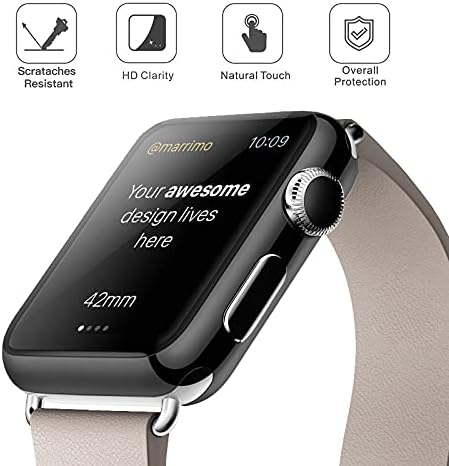 XFEN 2 Pack Cases com protetor de tela para Apple Watch Series 6 SE Série 5 Série 4 44mm, Snap de proteção dura