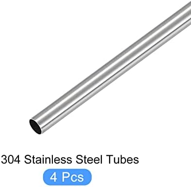 Metallixity 304 Tubo de aço inoxidável 4pcs, tubulação reta - para móveis para casa, máquinas