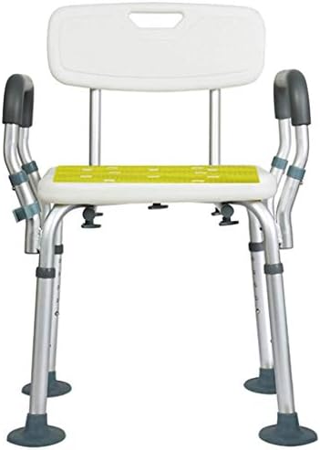 Fxlymr chuveiro Cadeira de chuveiro com braços e ferramenta de banho de altura ajustável nas costas Anti Skid e sem assento de banheira deslizante para deficientes, deficientes, idosos e idosos, B