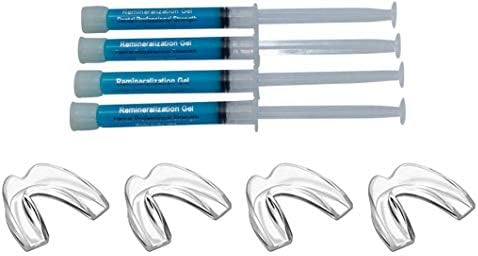 4 seringas Remineralização gel com 4 bandejas de dentes personalizados - fortalece o esmalte dos dentes - reduz