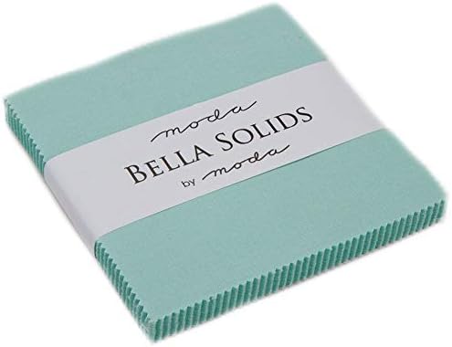Pacote de charme de sólidos aqua moda bella by moda tecidos; Quadrados de colcha de 42-5