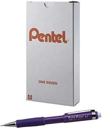 Pentel Twist-erase III Lápis mecânico, barril de violeta, 12 pacote