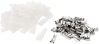 X-Dree 50pcs fdd1.25-250 22-16awg Clear PVC Manga de cabo Repulsável conector de cabo Isulado Spade feminina