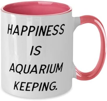 Novo aquário mantendo dois tons caneca de 11 onças, a felicidade é a manutenção do aquário, presente para amigos, novos presentes de