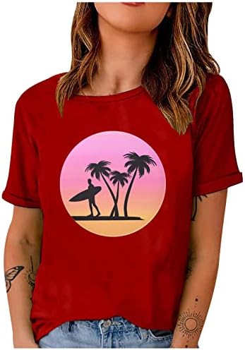 Mulheres Sunrise Sunset T-shirt Gráfico engraçado Casual Casual Manga curta camiseta Nature Travel Camisa Tops