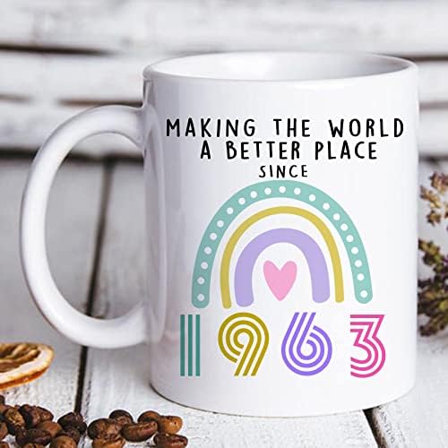 Alicarr 60th Aniversário Presentes Mulheres - 1963 Presentes de aniversário para mulheres caneca de café
