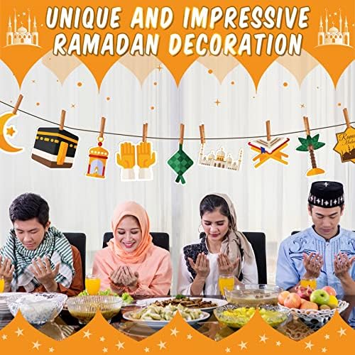 45 PCs Ramadan Corte de papel Ramadan Corte decorações eid Mubarak Ramadan Props Eid Ramadan Mubarak Decoração Eid Party Sinais com 8 PCs Dot Adesivo para material de festa em casa Ramadã